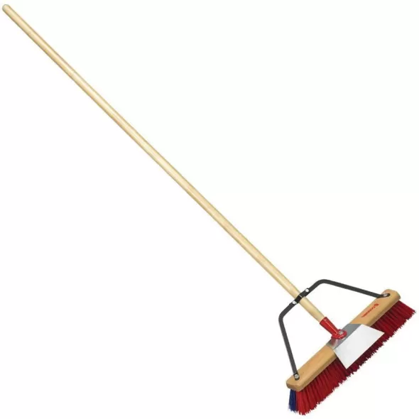 18" Feathered Poly Bristle 60" Hardwood Handle Street Landscape Broom | CORBM60001