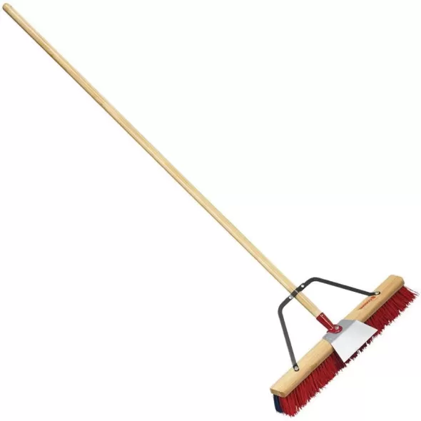 24" Feathered Poly Bristle 60" Hardwood Handle Push Broom | CORBM61002