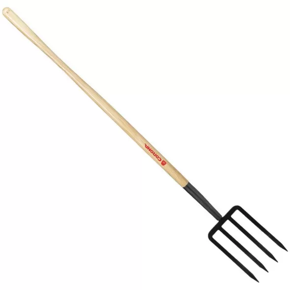 Tampered Steel Blade 48" Northern Ash Wood Handle 4-Tine Spading Fork | CORFK70000