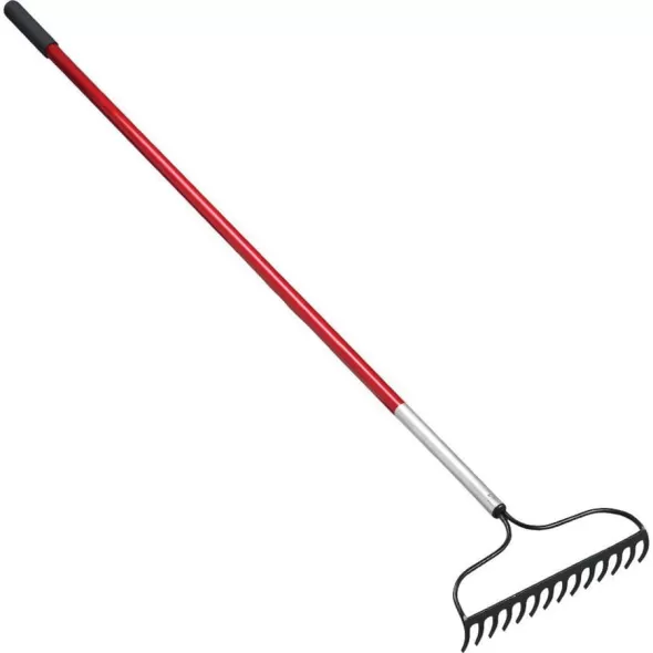 14" Tampered Steel Blade 60" Aluminum with Vinyl Sleeve Handle Bow Head Rake | CORRK65061