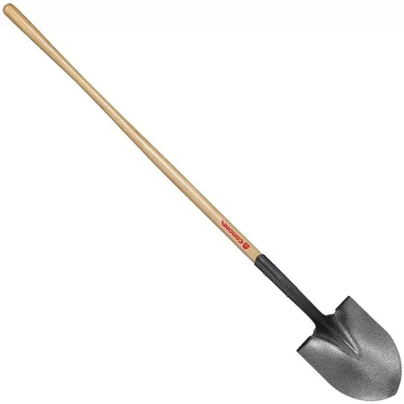 Tempered Steel Blade 14 ga 48" Northern Ash Wood Handle Closed-Back Round Point Shovel | CORSS60000