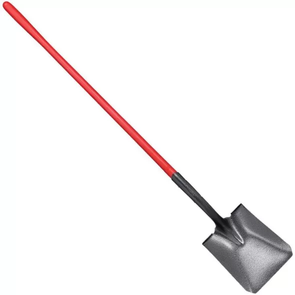 Tempered Steel Blade 14 ga 48" Fiberglass with Poly Jacket Handle Closed-Back Square Point Shovel | CORSS61020