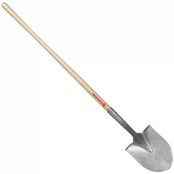 Tempered Steel Blade 14 ga 48" Northern Ash Wood Handle Hollow-Back Round Point Shovel | CORSS65000