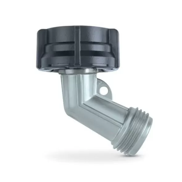 Nickel Plated Die-Cast Zinc Single Gooseneck Medium-Duty Valve Hose Connector | GIL16G