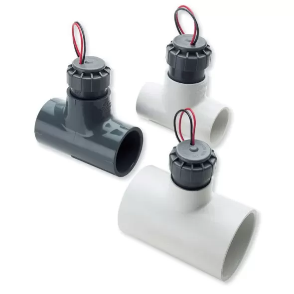 1" White FCT100 Series Schedule 40 For Flow-Clik Hunter Flow-Sync and Wireless Slip x Slip Connection 2 to 17 gpm Flow Sensor Sensor Receptacle Tee | HTRFCT100