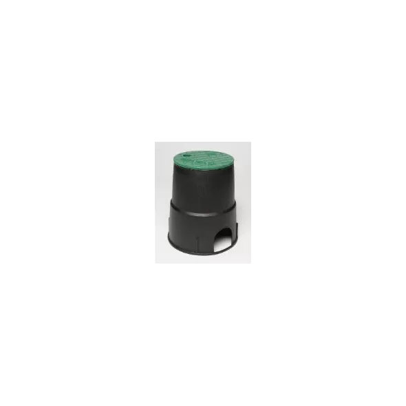Valve Box, 10" Round HDPE Green Irrigation Control Valve with Cover