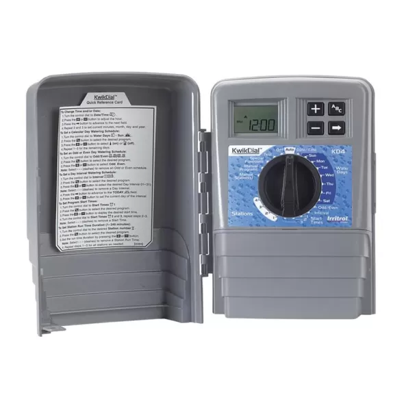 4 Stations Indoor 6-1/8" x 3" x 8-7/8" Hybrid 3-Program Controller | IRRKD4INT