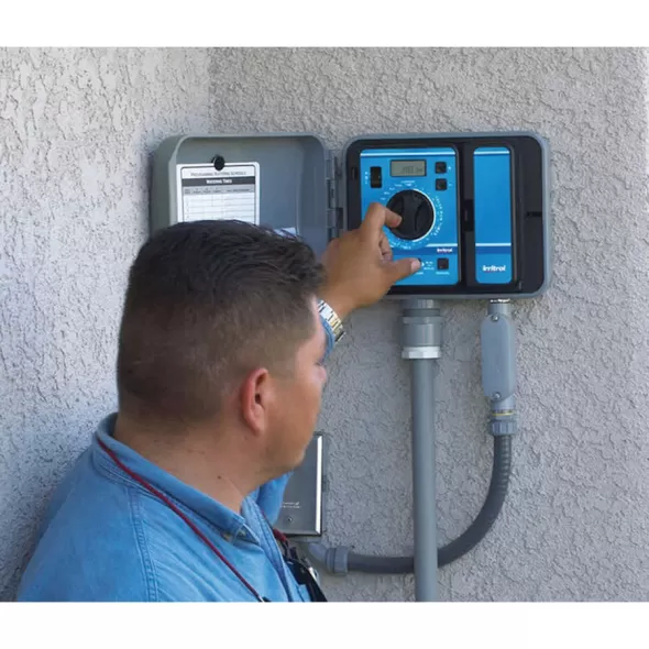 9 Stations Indoor 7" x 3-3/4" x 7-3/4" R Series Hybrid 3-Program Controller | IRRRD900INT