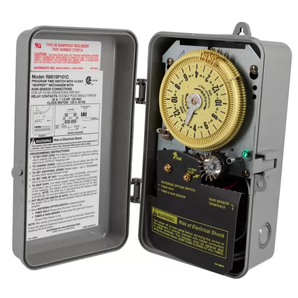 120 VAC Primary Gray Plastic R8800 Series Sprinkler/Irrigation with 14-Day Skipper Time Switch | ITMR8815P101C