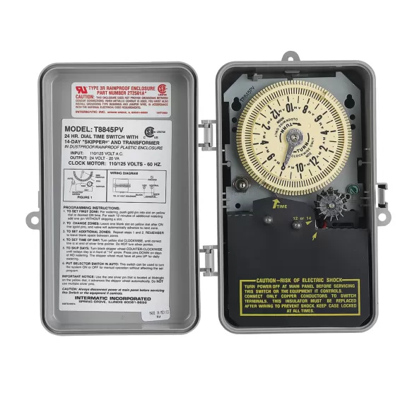 20 VA 24 VAC Primary 24 VAC Secondary Plastic with 14-Day Skipper Time Switch | ITMT8845PV