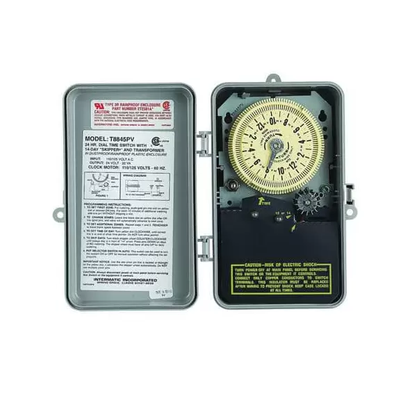 20 VA 24 VAC Primary 24 VAC Secondary Plastic with 14-Day Skipper Time Switch | ITMT8845PV