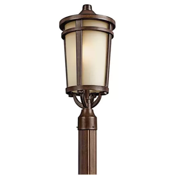 150 W Medium A21 Incandescent Brownstone Cast Aluminum Post Light | KIC49074BST
