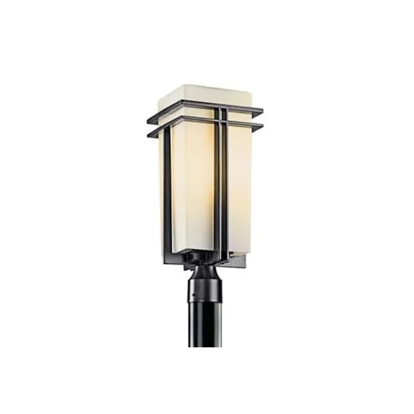 150 W Medium A21 Incandescent Black Cast Aluminum Post Light | KIC49207BK