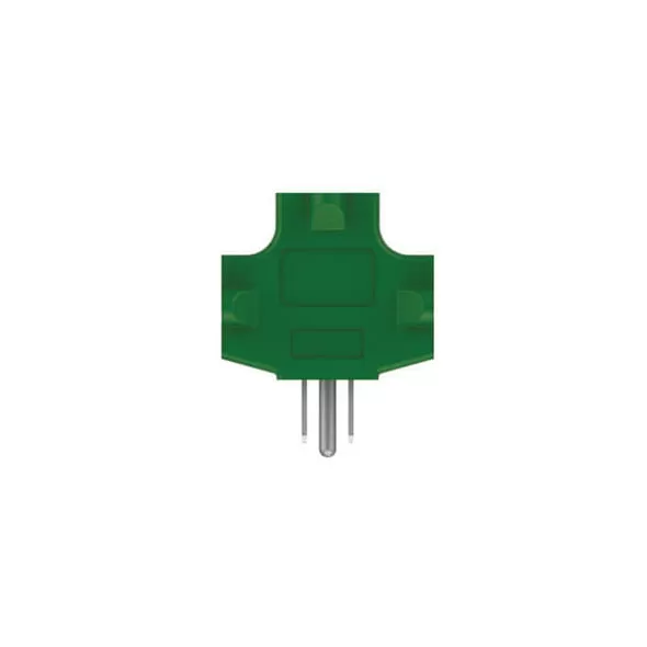 125 VAC 15 A 2-1/4" x 1-3/8" x 1-3/4" Green Heavy-Duty 3-Outlet Adapter | MEN3704143