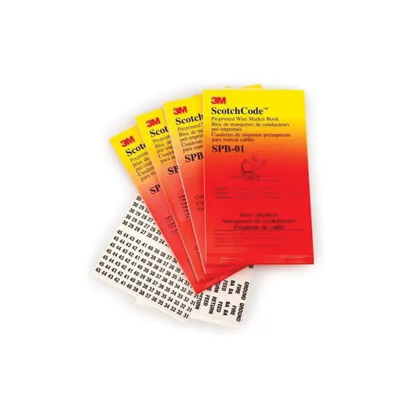 0.47" x 10 mil White Natural Rubber Pre-Printed Wire Marker Book | MMMSPB08