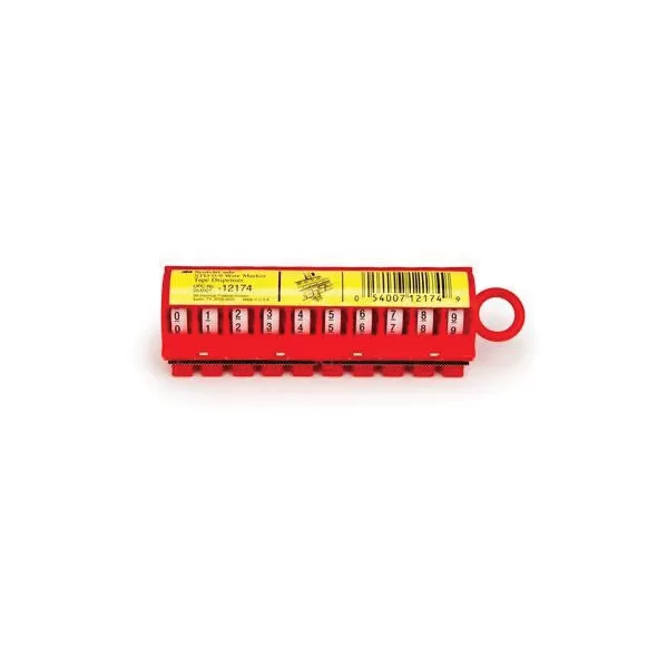 96" x 0.22" x 3 mil Red Polyester 0 to 9 Number Legend Wire Mark Dispenser | MMMSTD09