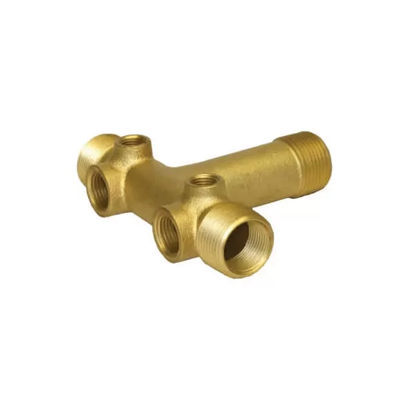 1" x 3/4" MIP x FIP Brass Short with (2) 1/2" Drain Hole Tank Tee | MRLBAT100CS