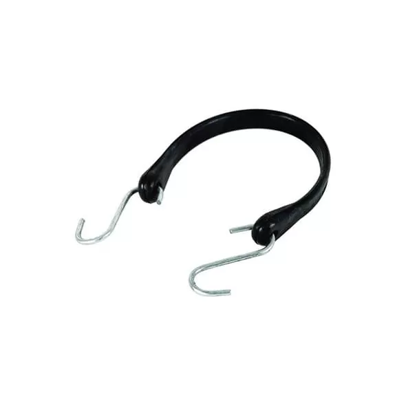 31" Tie Down Strap Black Rubber with Zinc Plated Steel S Hooks | PAS4907