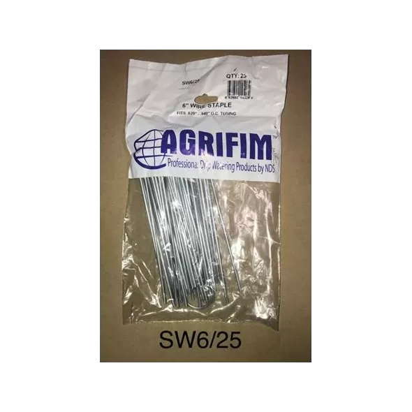6" L Silver 11 ga Steel 21D1 Series Round Top Sod Staple | PINLAN25