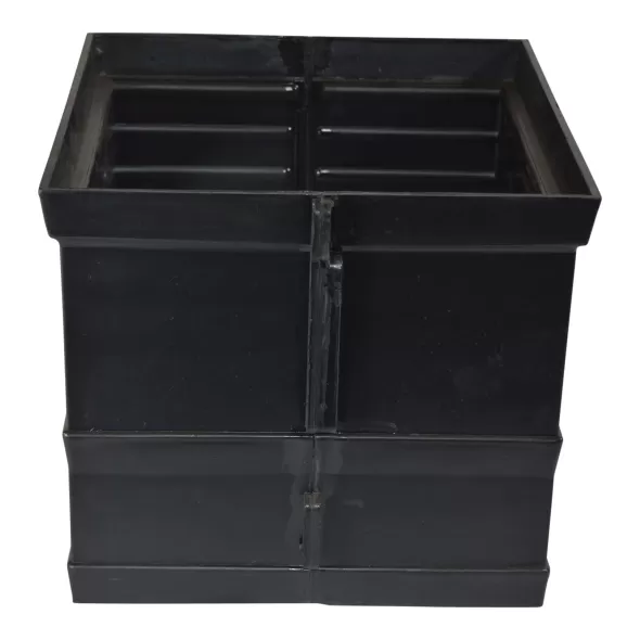12" x 12" Square 2-Outlet Black with Outlet For 12" Square Catch Basins Riser | NDS1217