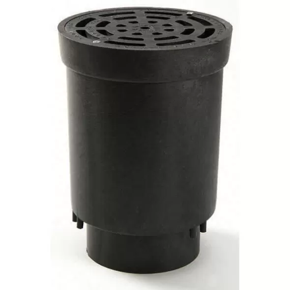 4" Black Polypropylene Surface with Grate Drain Inlet | NDSFWSD69