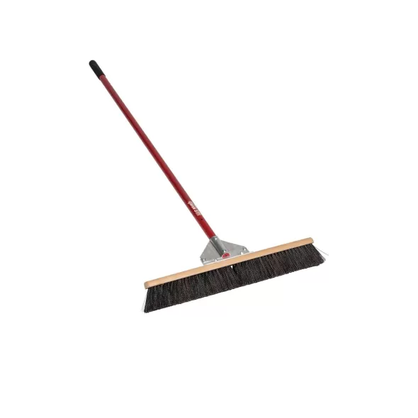 24" Medium Bristle 60" Red Powder Coated Aluminum Handle Wonder Broom | STR82614