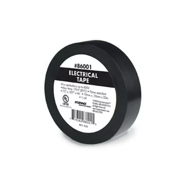 King Innovation Electrical Tape, 600 Vac 66' X 3/4" X 0.007" Black | 86001