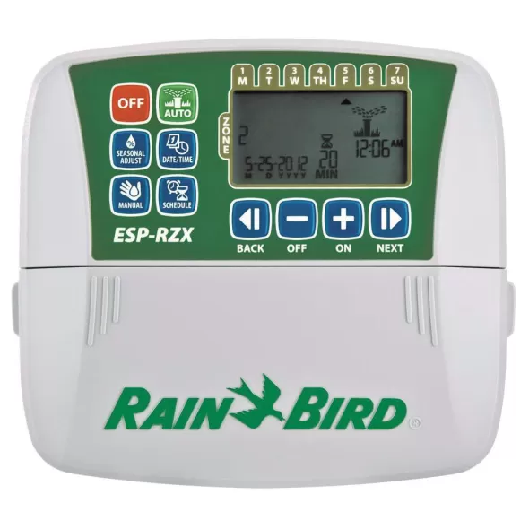 120 VAC Input 24 VAC Output 4 Stations Outdoor Fixed 6.65" x 1.54" x 5.9" Plastic ESP-RZX Series Controller | RBLRZX4