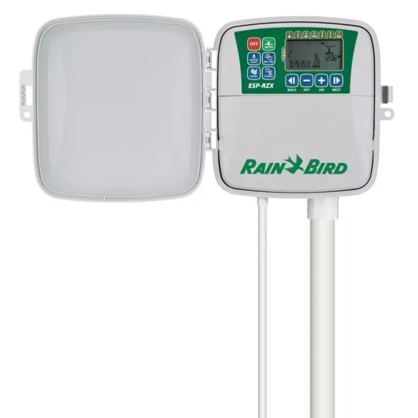 120 VAC Input 24 VAC Output 4 Stations Outdoor Fixed 6.65" x 1.54" x 5.9" Plastic ESP-RZX Series Controller | RBLRZX4
