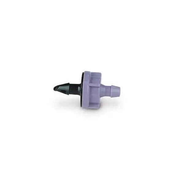 1/2" or 3/4" Self-Piercing Barb 7 gph Plastic Violet PC Series Pressure Compensating Medium Flow 1-Outlet Drip Emitter | RBXPC07