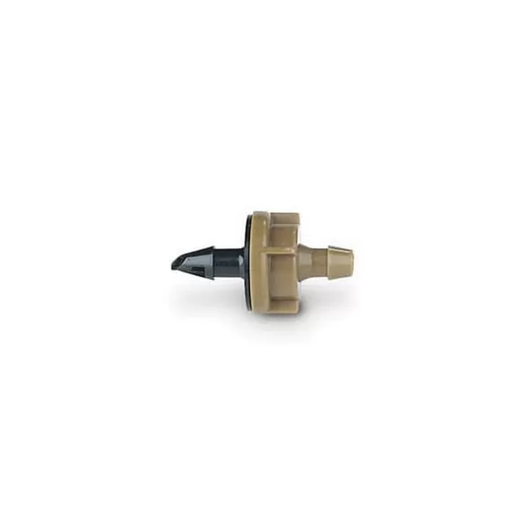 1/2" or 3/4" Self-Piercing Barb 12 gph Plastic Dark Brown PC Series Pressure Compensating Medium Flow 1-Outlet Drip Emitter | RBXPC12