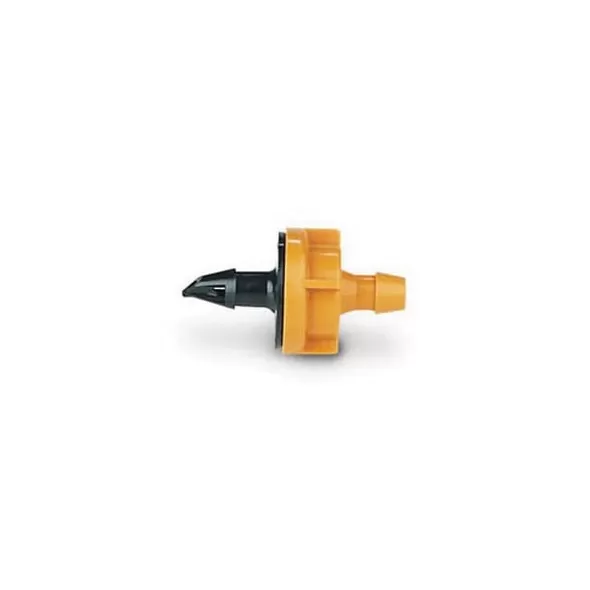 1/2" or 3/4" Self-Piercing Barb 24 gph Plastic Orange PC Series Pressure Compensating Medium Flow 1-Outlet Drip Emitter | RBXPC24