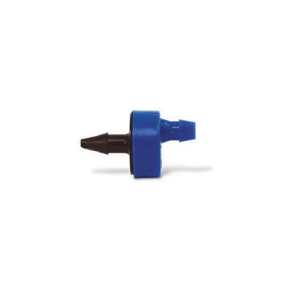 1/2" or 3/4" x 1/4" Self-Piercing Barb x Barb 0.5 gph Plastic Blue XB Series Pressure Compensating Low Flow 100/Inner Carton Drip Emitter | RBXXB05BULK