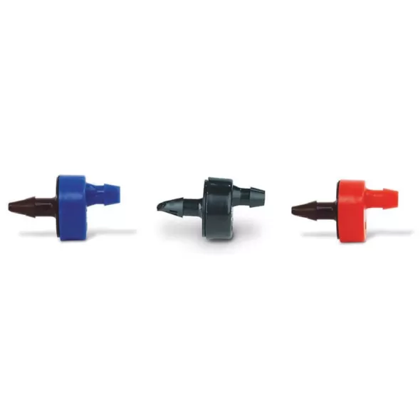 1/2" or 3/4" x 1/4" Self-Piercing Barb x Barb 2 gph Plastic Red XB Series Pressure Compensating Low Flow 100/Inner Carton Drip Emitter | RBXXB20BULK