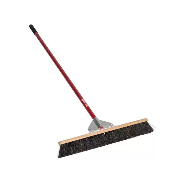 24" Medium Bristle 60" Red Powder Coated Aluminum Handle Wonder Broom | STR82614