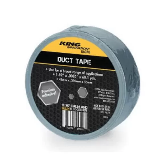 King Innovation Duct Tape, 60 Yd x 2" x 0.0085" Silver Multi-Purpose | 300447