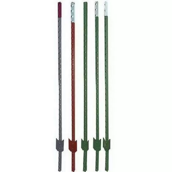 8' Rail Steel Green with White T-Post | TRETP8