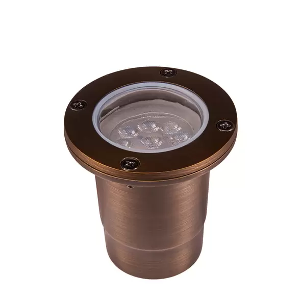 Alliance Lighting In-Ground Light, Ceramic Bi-Pin MR-16 LED Aged Brass 250/310/400 Lumens | AOLGL150BT