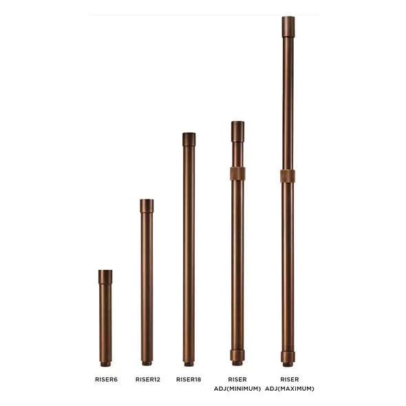 Alliance Outdoor Lighting Riser Extension, Aged Brass For FL100 FL50 Flood Lights 1.07" x 7.67" | AOLRISER6