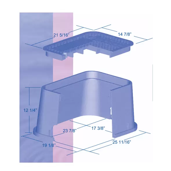 Dura Rectangular Valve Box Black/Green Lid 15 x 21 x D 12" | 150