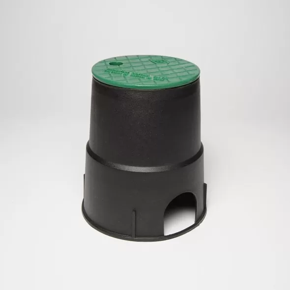 Dura Round Valve Box Black Box/Green Lid 6" | 60