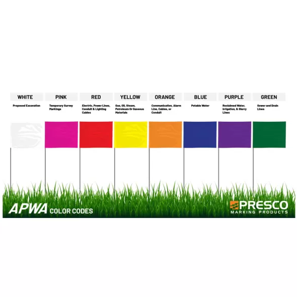 4" x 5" Greenglo 30" Stem No Logo 100/Bundle Marking Flag | FLG4X5GREEN30