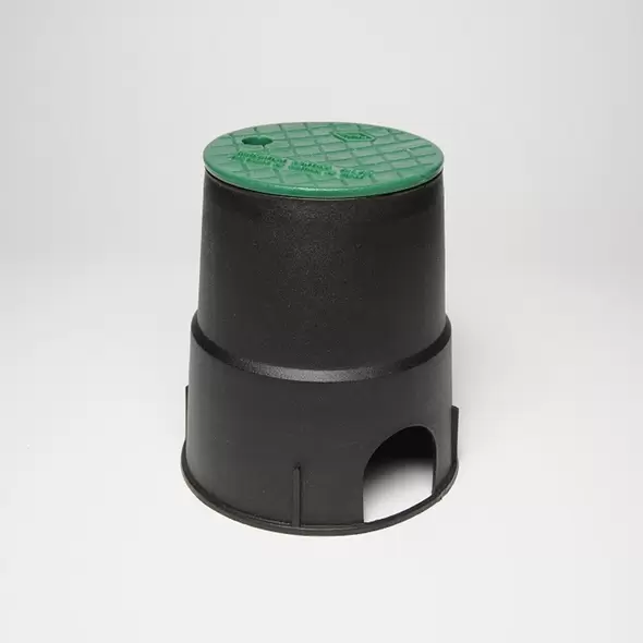 Dura Round Valve Box Black Box/Green Lid 6" | 60