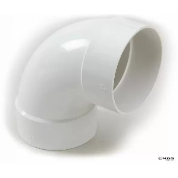 4" Hub White PVC 90 Degree Long Turn Sewer And Drain Elbow |  41P0