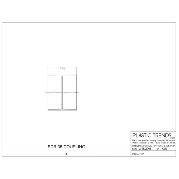4" Hub White PVC Sewer and Drain Coupling | NDP4P05