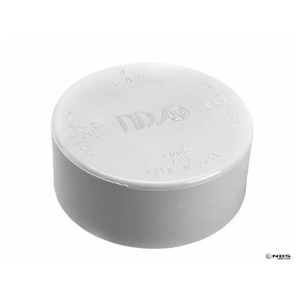 4" Hub White PVC Sewer And Drain Cap |  4P06