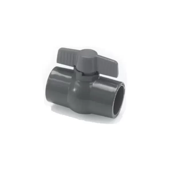 1" FIPT Gray PVC 150 psi 491 Series Compact Ball Valve | CNLV10791N