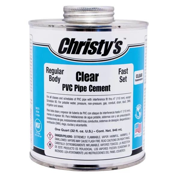 1/2 pt Can Clear Liquid Low VOC Regular Body For Schedule 40 PVC Pipe PVC Cement | CSTRHRCLVHP24