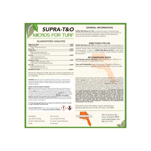 2.5 gal Supra-T&O Micros for Turf Fertilizer