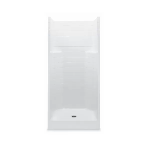 3-1/4" 36" x 36" x 72" AcrylX Applied Acrylic Textured/White 1-Piece Everyday Series with Center Drain Shower Stall | AQT1363CTWH